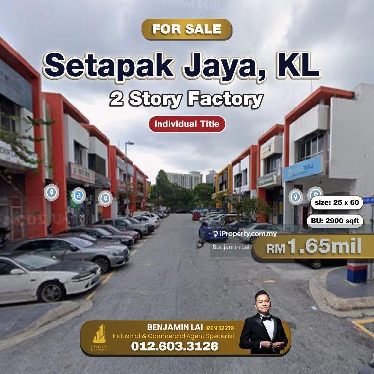 For Sale - Setapak Jaya, KL 2 Story Factory for Sale
