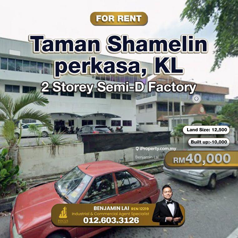 For Rent - Taman Shamelin Perkasa, KL 2 Storey Semi-D Factory for Rent