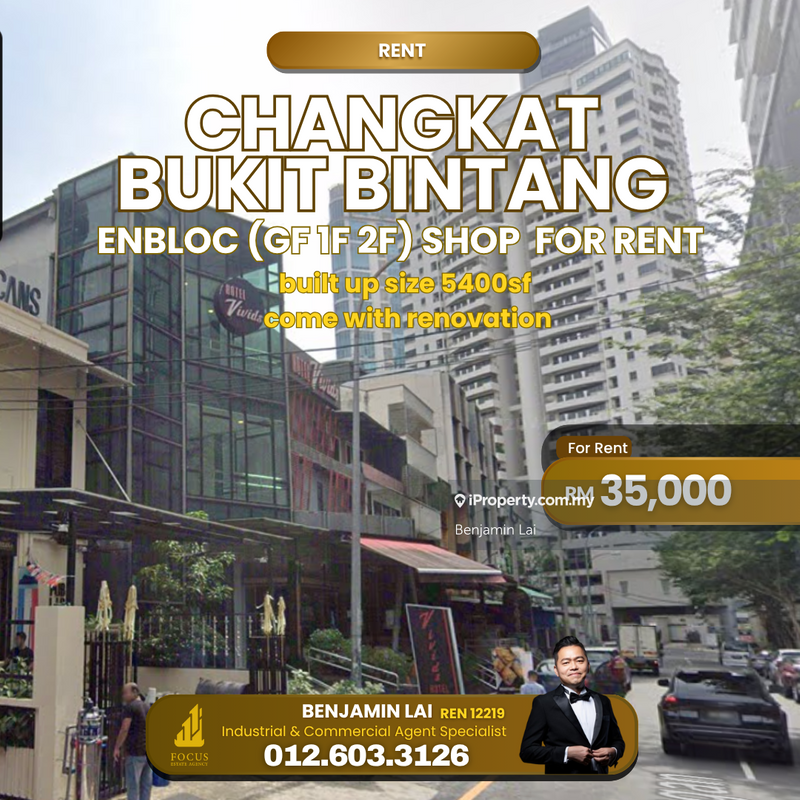 For Rent - Changkat Bukit Bintang EnBloc Shop For Rent