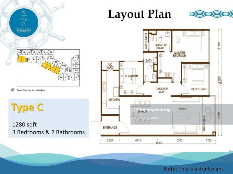 Kondominium untuk Dijual di Queens Residences Q3 @ Queens Waterfront oleh Lau Yong Sern - iProperty.com.my