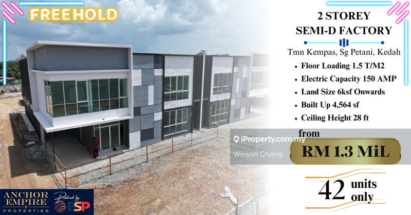 Semi-D Kilang untuk Dijual di New Semi D factory at Sungai Petani, Sungai Petani oleh Winson Chong - iProperty.com.my