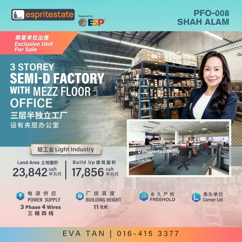Semi-D Factory for Sale in Bukit Jelutong, Shah Alam by Eva Tan - iProperty.com.my
