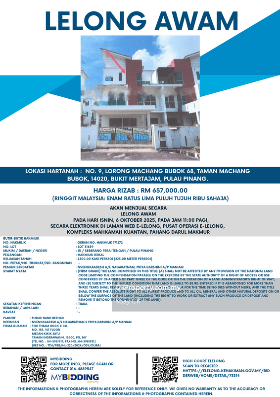 For Sale - Taman Machang Bubok