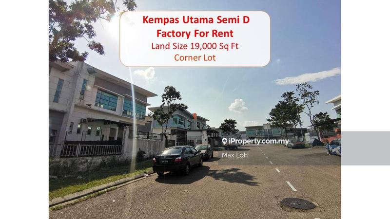 For Rent - Kempas Utama, Semi D Factory, Bua 11.5k Sqf