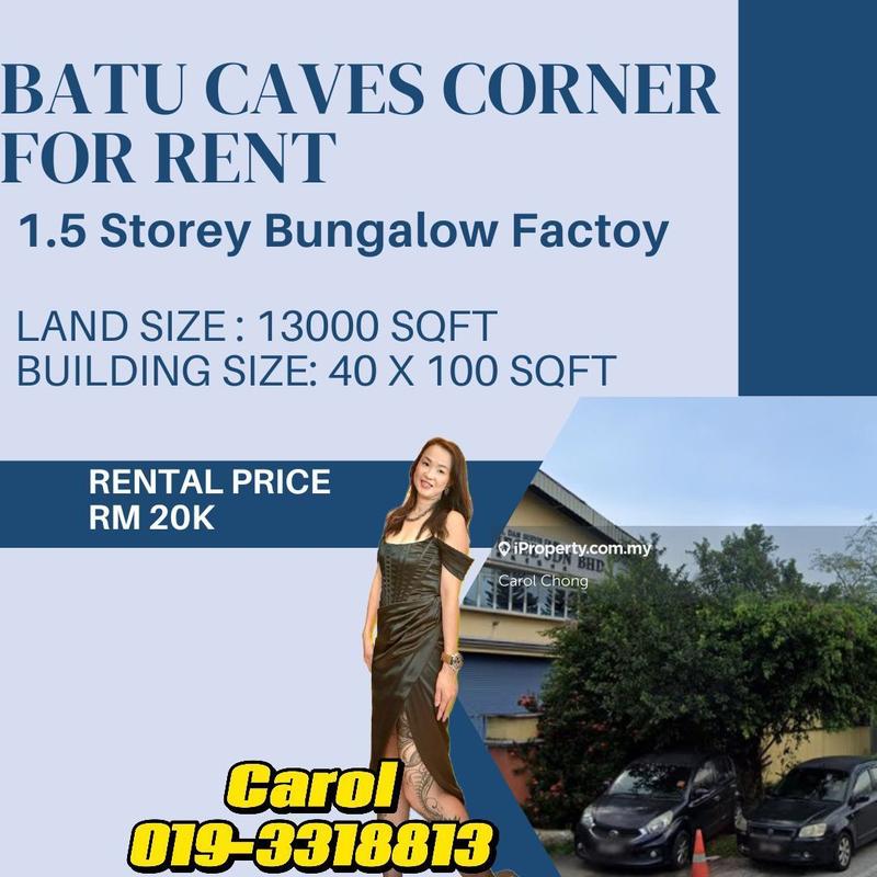 For Rent - 🔥🔥Corner Limited 1.5 Factory Batu Caves Bungalow For Rent