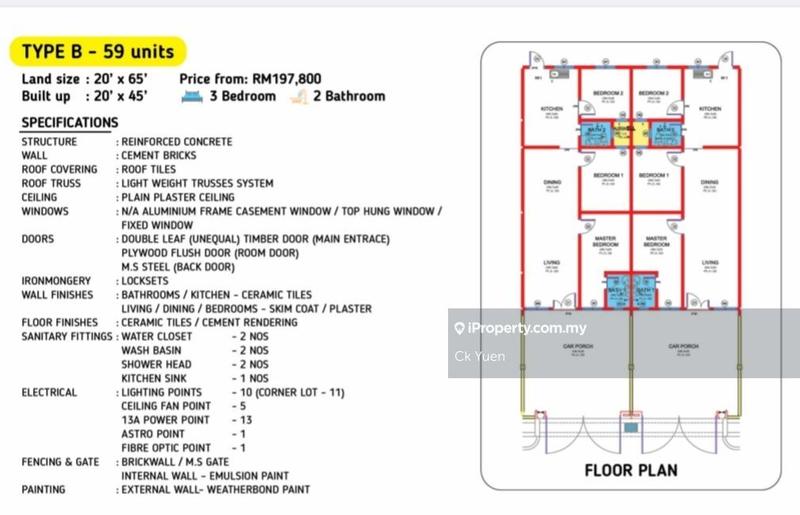 1-storey Terraced House for Sale in Bidor Raya, Bidor by Ck Yuen - iProperty.com.my