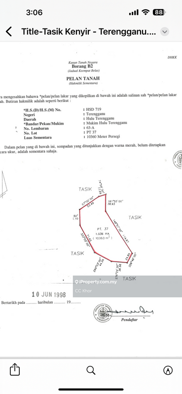 Tanah Komersial untuk Dijual di Hulu Terengganu, Terengganu oleh CC Khor - iProperty.com.my