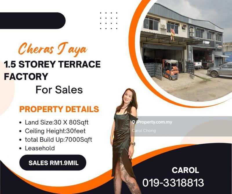 For Sale - 1.5 Storey Terrace Fully extended to 3 Storey Factory Cheras Jaya Balakong For Sales