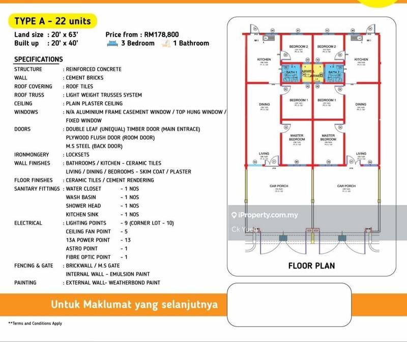 1-storey Terraced House for Sale in Bidor Raya, Bidor by Ck Yuen - iProperty.com.my