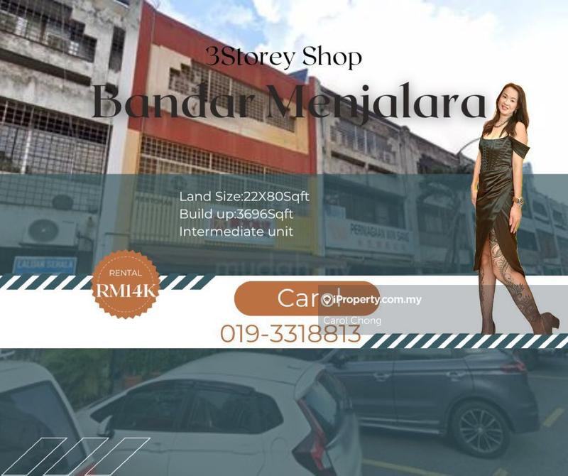 For Rent - 🔥🔥Limited High Traffic Bandar Menjalara 3 Storey Shop For Rent