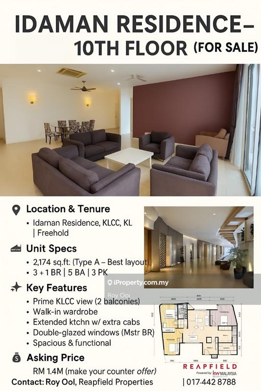 Condominium for Sale in Idaman Residence by Roy Ooi - iProperty.com.my