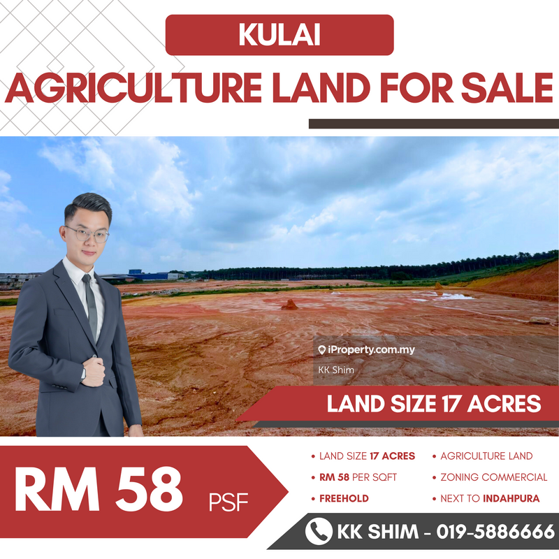 For Sale - Kulai Indahpura 17 Acres Agriculture Land for Sale