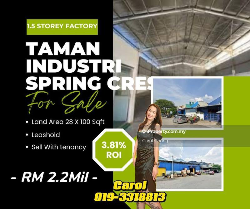 For Sale - 1.5 Storey Factory  Taman Industri Spring Crest @ Batu Caves For Rent