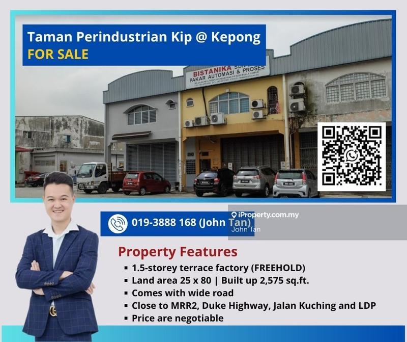 For Sale - (25x80 | Freehold | NEGO) Kepong @ Kip 1.5sty Factory