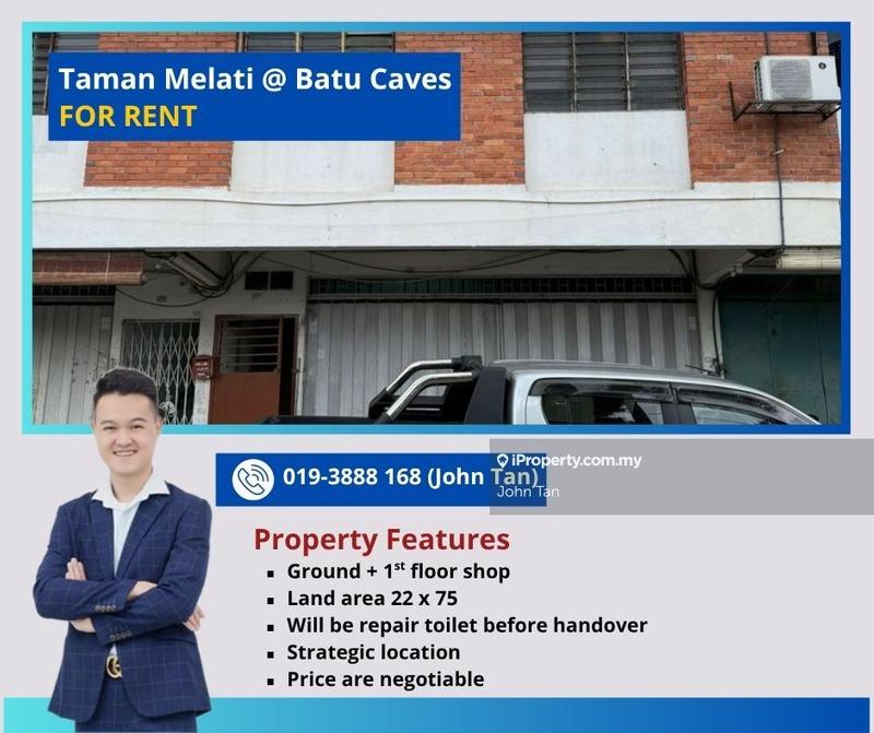 For Rent - (Ground + 1st Floor | Negotiable) Batu Caves @ Taman Melati Shop