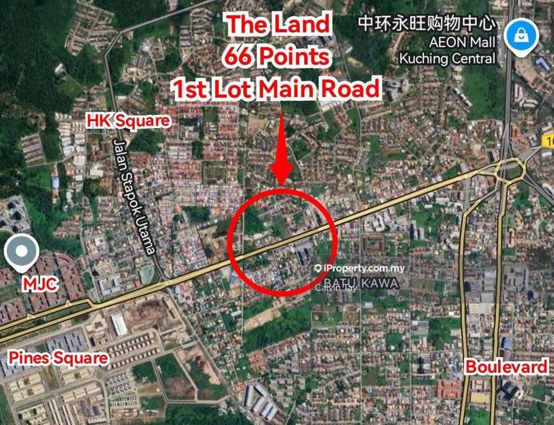 For Sale - 66 Points Commercial Showroom Land (1st Lot Main Road) at Jalan Batu Kawa, Kuching