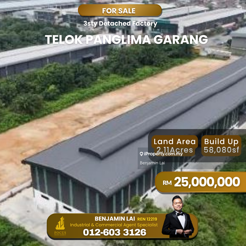 For Sale - Telok Panglima Garang, Sijangkang Utama 3 Sty Detached Factory for Sale