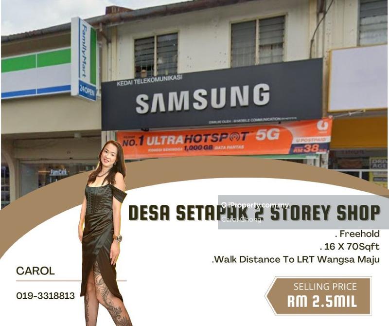 For Sale - 🔥🔥ROI 4.5%🔥🔥Desa Setapak 2 storey shop @Wangsa Maju For Sales