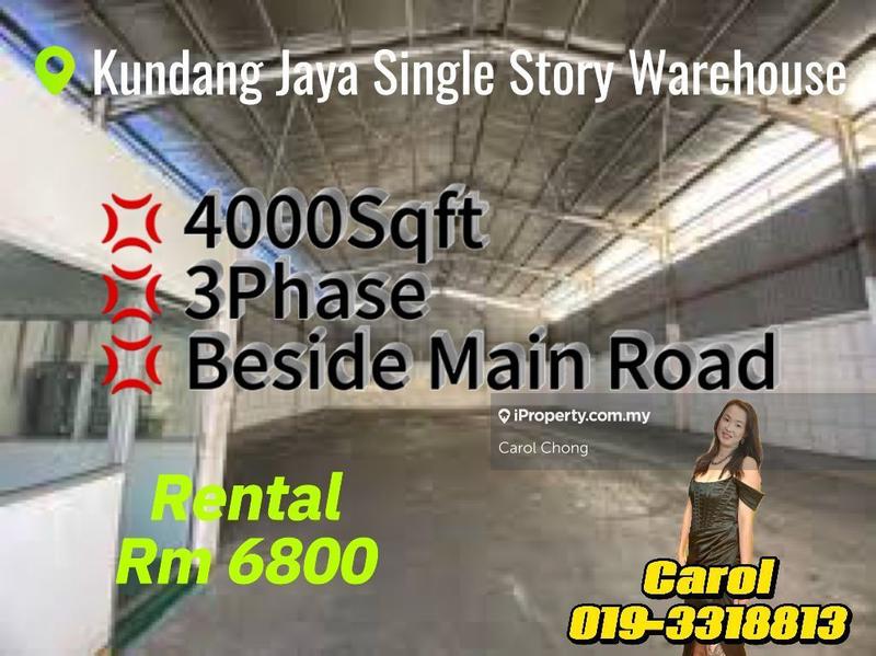 For Rent - Beside Main Road Kundang Jaya Single Storey Warehouse For Rent