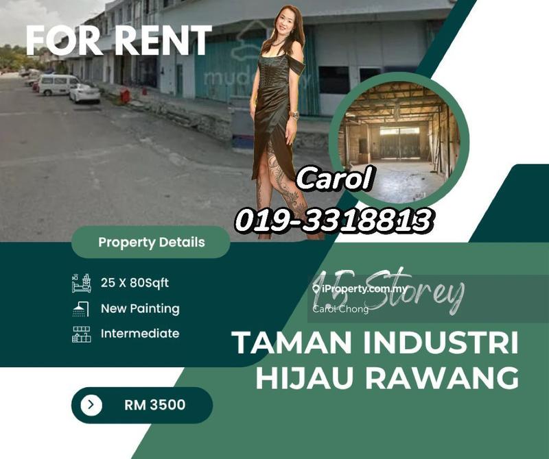 For Rent - New painting Taman industri hijau Rawang 1.5sty terrace factory For Rent