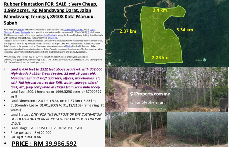 Agricultural Land for Sale in Kota Marudu, Sabah by Omar Stephen Tan - iProperty.com.my