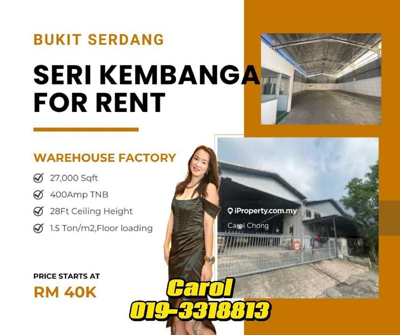 For Rent - Bukit serdang @ Seri Kembangan Warehouse Factory For Rent