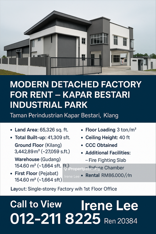 Warehouse for Rent in Kapar bestari, Klang by Irene Lee - iProperty.com.my