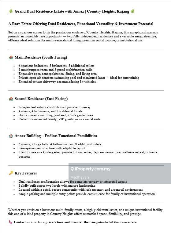 Bungalow House for Sale in Country Heights, Kajang by Madhavan - iProperty.com.my