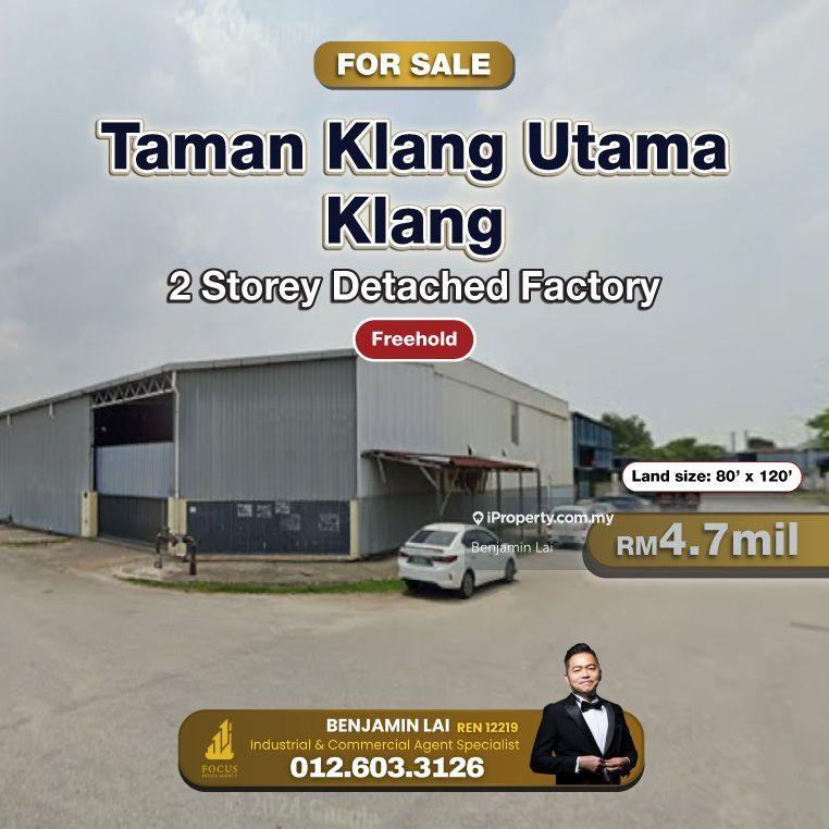For Sale - Taman Klang Utama, Klang 2 Storey Detached Factory For Sale