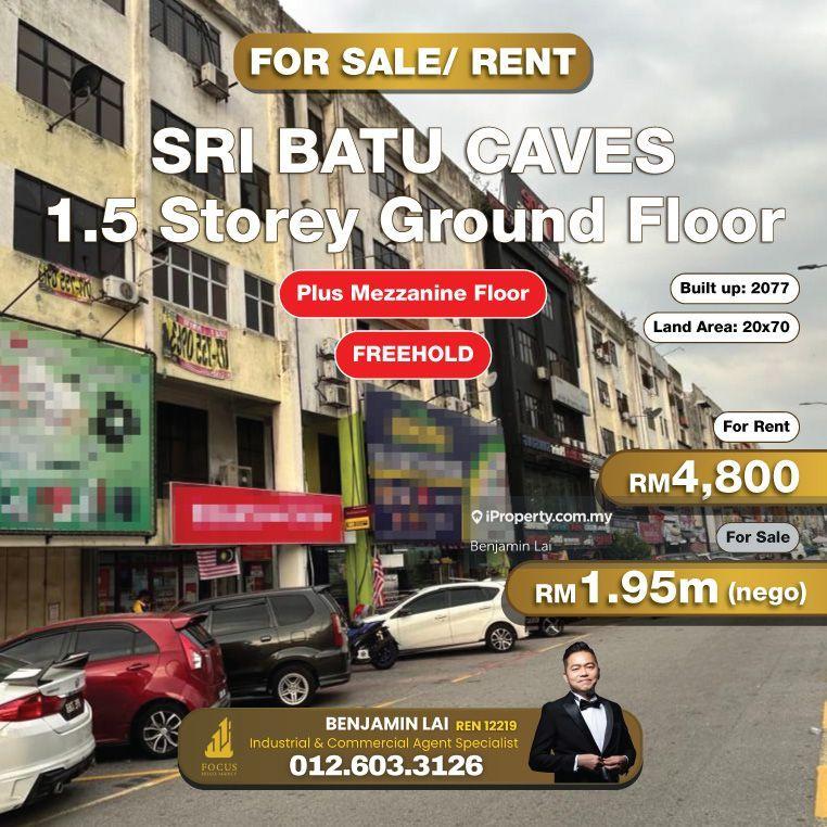For Sale - Sri Batu Caves 1.5 Storey Ground Floor for Sale/ Rent