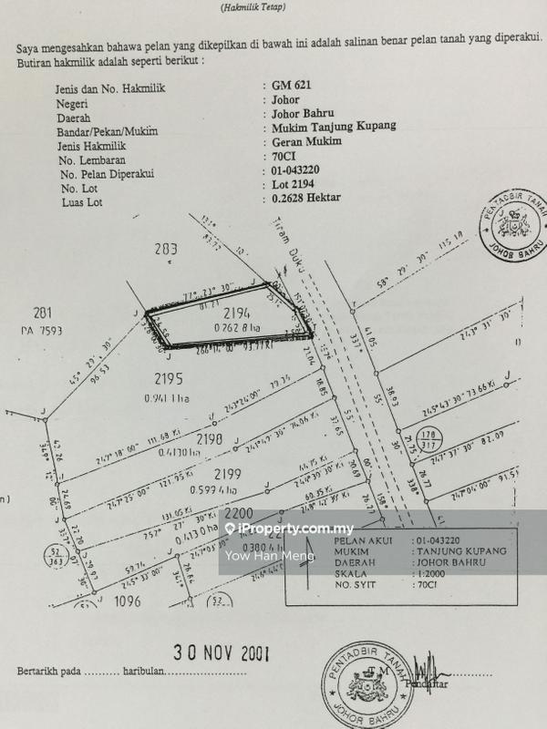 Agricultural Land for Sale in Tanjung Kupang, Iskandar Puteri (Nusajaya) by Yow Han Meng - iProperty.com.my