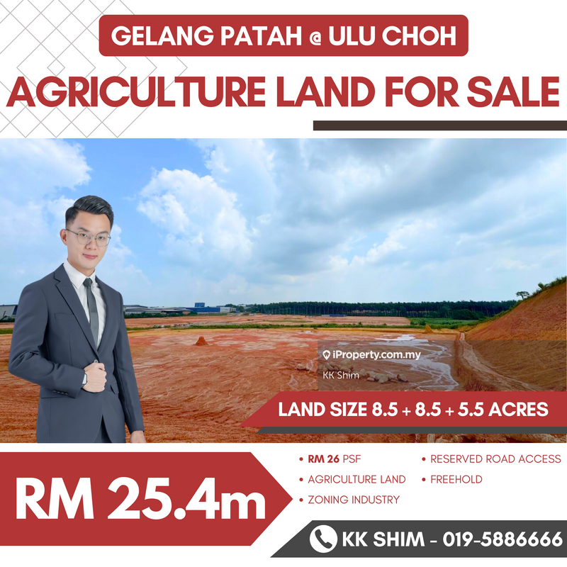 For Sale - Gelang Patah Ulu Choh 22.5 Acres Agriculture Land for Sale