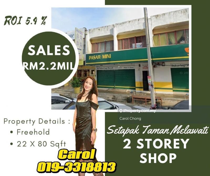 For Sale - Height🔥🔥ROI 5.4%🔥🔥Taman melati @setapak 2 Storey Shop For Sale