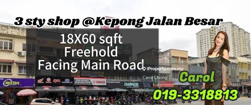 For Sale - (ROI 5.4%) 3 Storey Shop @ Jalan Besar Kepong For Sell