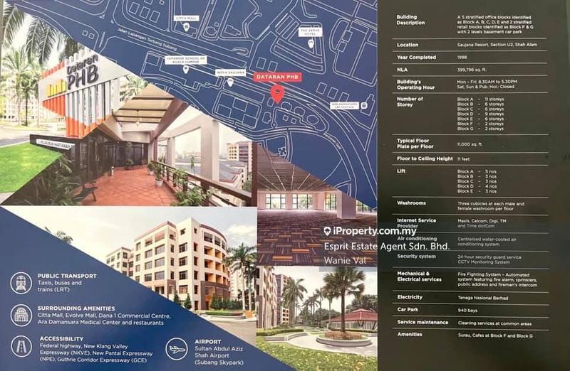 Pejabat untuk Disewa di Dataran PHB Saujana Shah Alam, Shah Alam oleh Wanie Val - iProperty.com.my