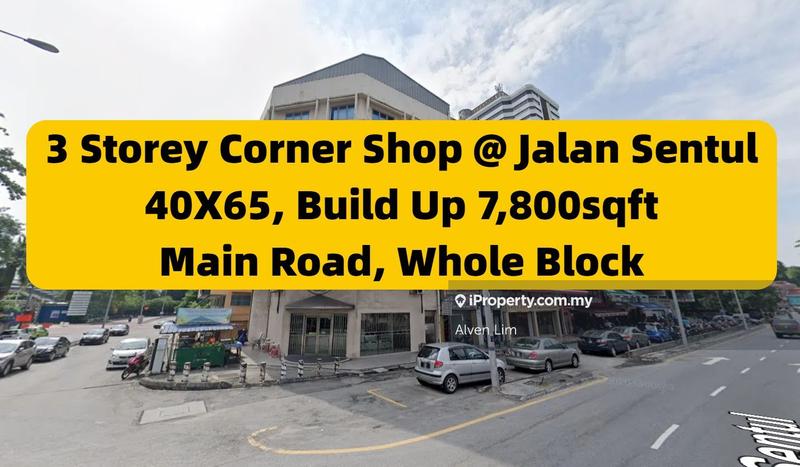 For Rent - [ Corner ] Main Road 3 Storey Shop @ Jalan Sentul, 40x65, Build Up 7800 sqft