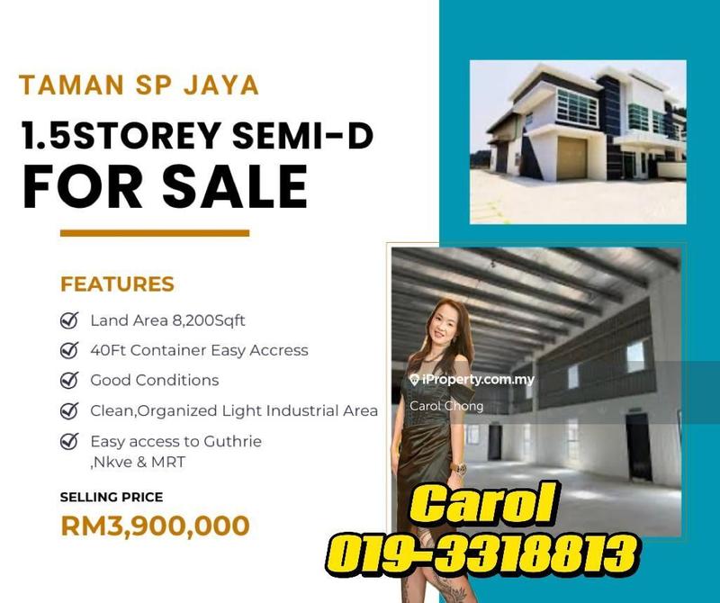 For Sale - 1.5 Storey Semi-D Factory Taman SP Jaya Sungai Buloh For  Sales