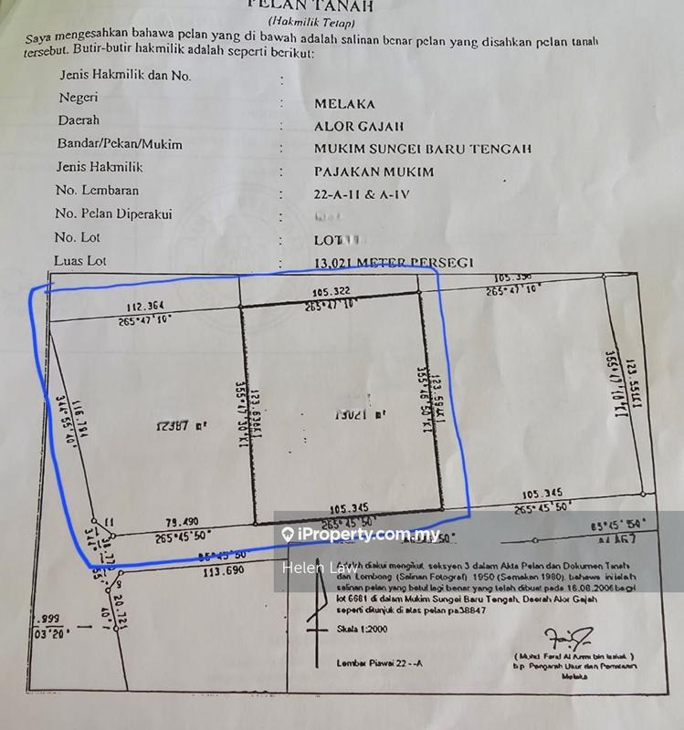 For Sale - Corner Industry Land Pengkalan Balak Masjid Tanah Melaka Face Main Road