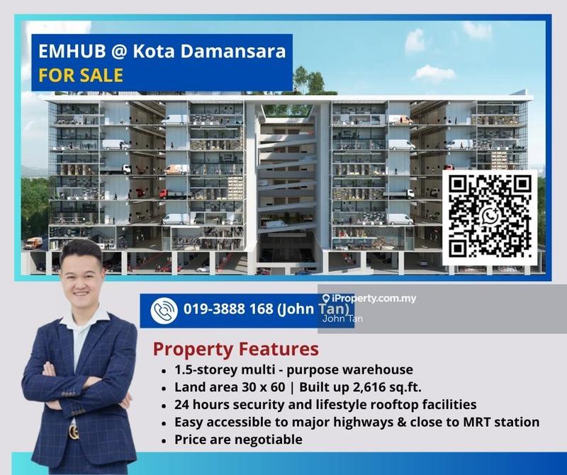 For Sale - (30x60 | With Facilities | High Ceiling) Kota Damansara @ EMHUB Multi Purpose Warehouse