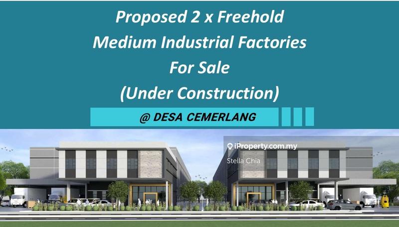 For Rent - Desa Cemerlang 2.5 Acres Newly Single Sty Detached Factory with 2 Sty Office, Medium Industry