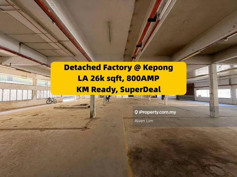 For Sale - Detached Factory, Taman Ehsan, 800amp, LA 26k sqft, KM ready