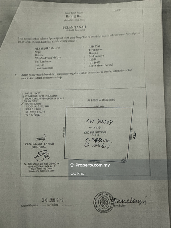 Tanah Perindustrian untuk Dijual di Bandar Dungun, Kuala Dungun oleh CC Khor - iProperty.com.my