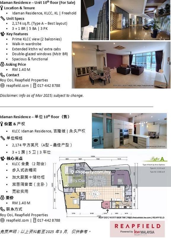 Condominium for Sale in Idaman Residence by Roy Ooi - iProperty.com.my
