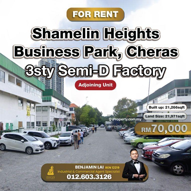 For Rent - Shamelin Heights Business Park, Cheras 3sty Semi-D Factory for Rent
