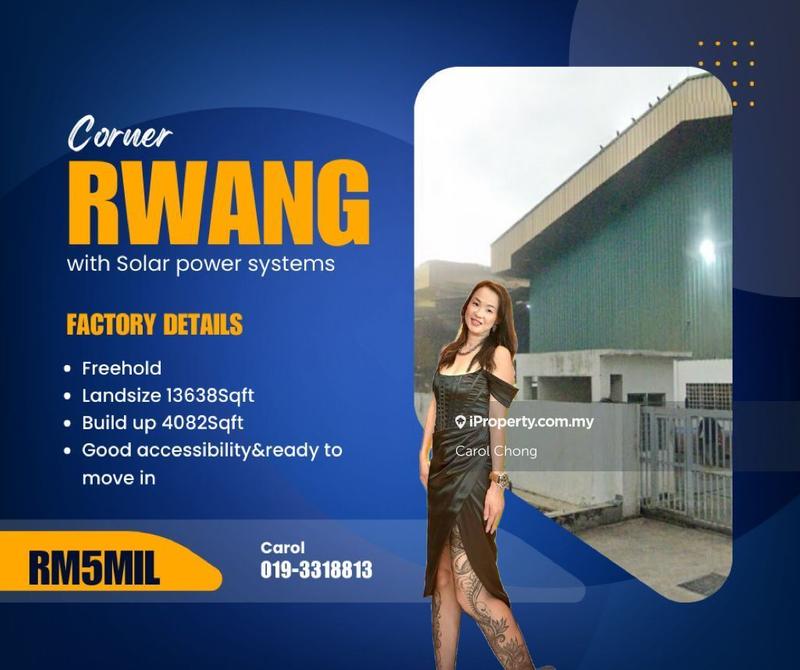 For Sale - Corner Unit Rawang With Solar Power System Warehouse For Sales