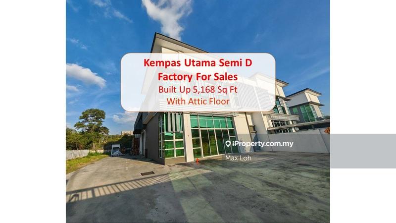 For Sale - Kempas Utama, Semi D Factory, Bua 5,168 Sqf