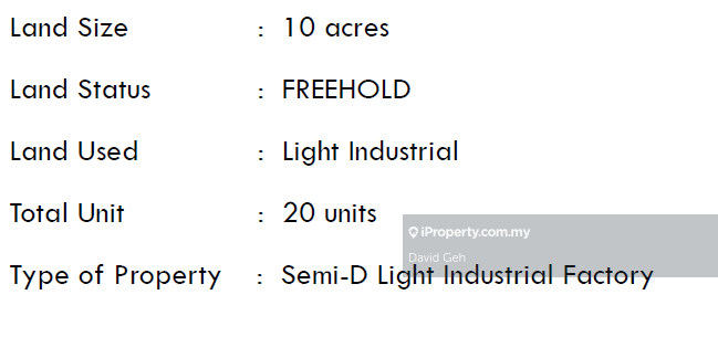 Semi-D Factory for Sale in Telok Panglima Garang, Jenjarom by David Geh - iProperty.com.my