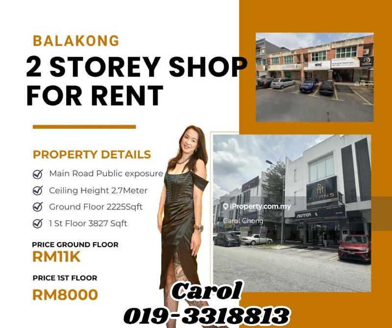 For Rent - Balakong Main Road Public Exposure 2 Storey Shop For Rent
