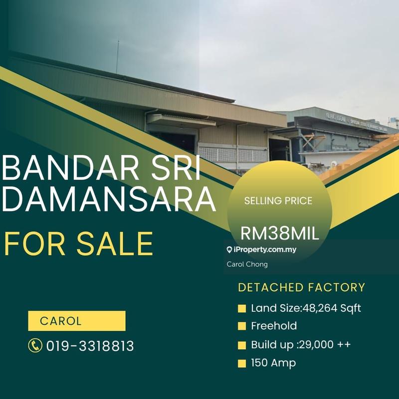 For Sale - Limited Bandar Sri Damansara Detached Factory For Sale