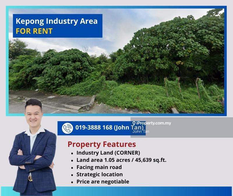 For Rent - (1.05 Acre - Corner | Facing Main Road) Kepong Industry Area